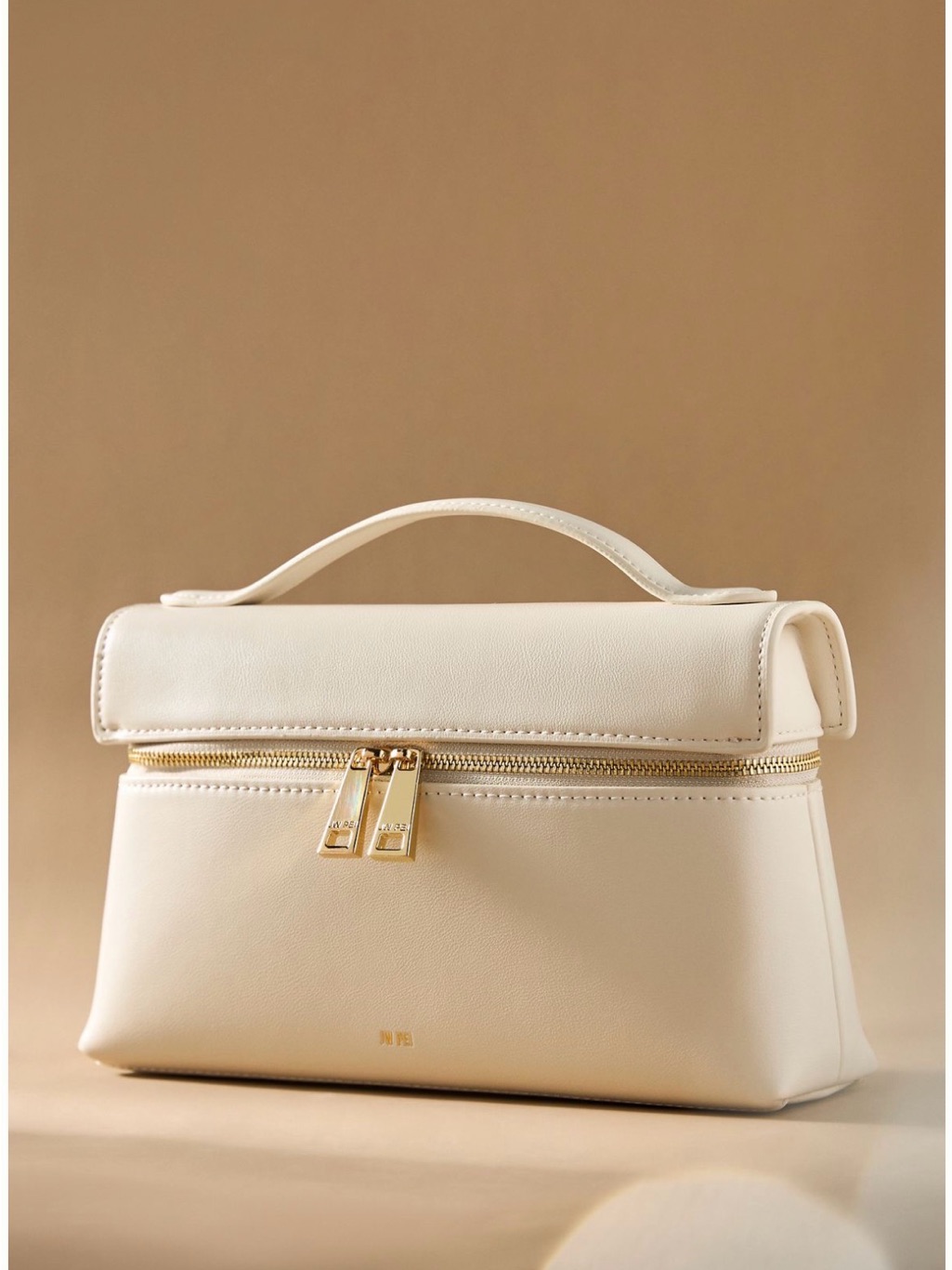 Jw Pei Cream Structured Crossbody With Gold Hardware